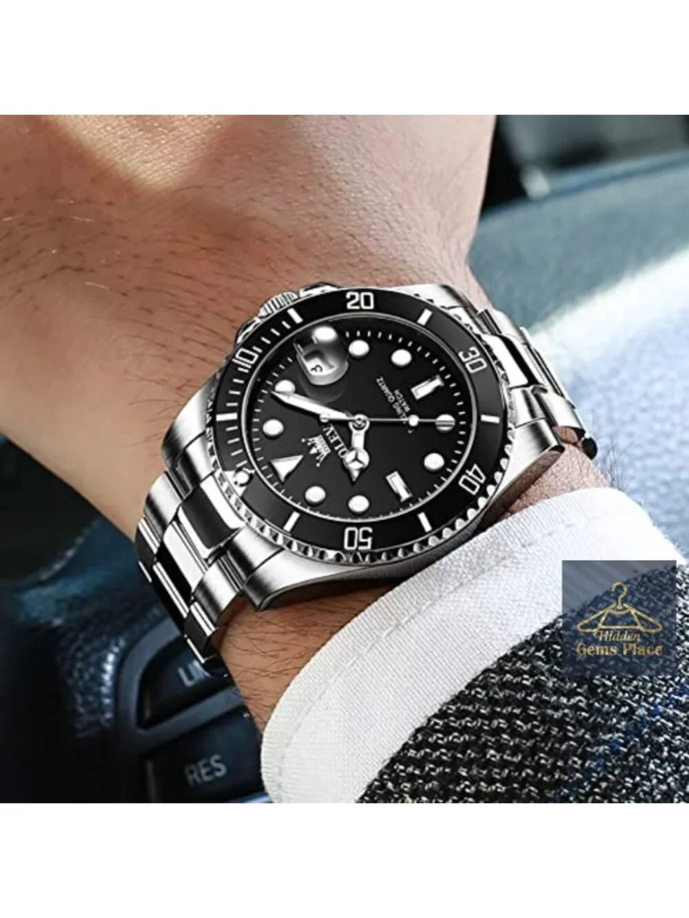 Men's Classic Luxury Business Dress Watch Quartz Stainless Steel Band Luminous